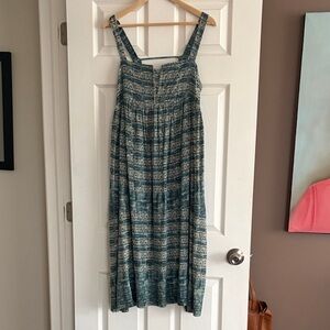 Free People Blue and White Midi Dress
